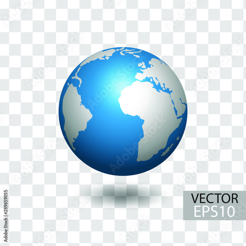 Vector image of a globe isolated on a transparent background. Earth Day. EPS10