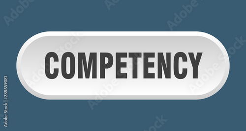 competency button. competency rounded white sign. competency