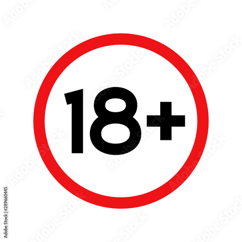 18 plus symbol, adults only sign