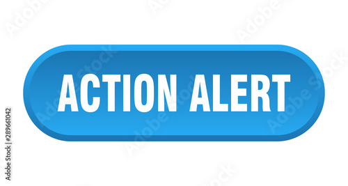 action alert button. action alert rounded blue sign. action alert