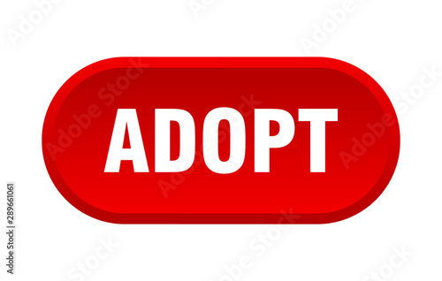adopt button. adopt rounded red sign. adopt