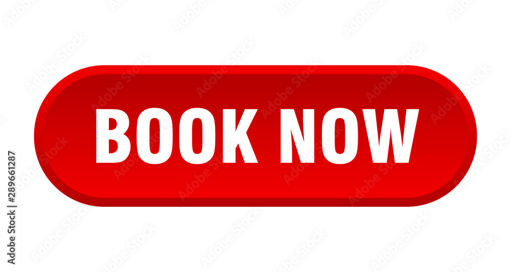 book now button. book now rounded red sign. book now