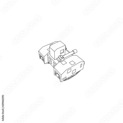 Sci Fi Tank Line for coloring book - game