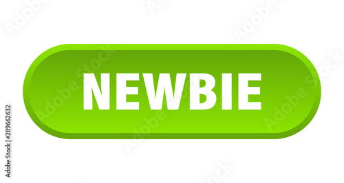 newbie button. newbie rounded green sign. newbie
