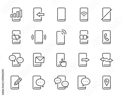 set of phone icons, communication, smartphone, telephone, call, chat