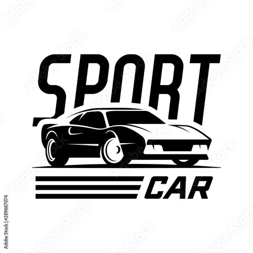 Sport car retro logo  banner  emblem. Vintage t-shirt print