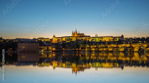 Night view of Prague old town city skyline in Czech Republic