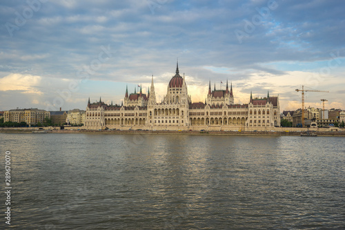Budapest Parliament Building with Danube River in Hungary