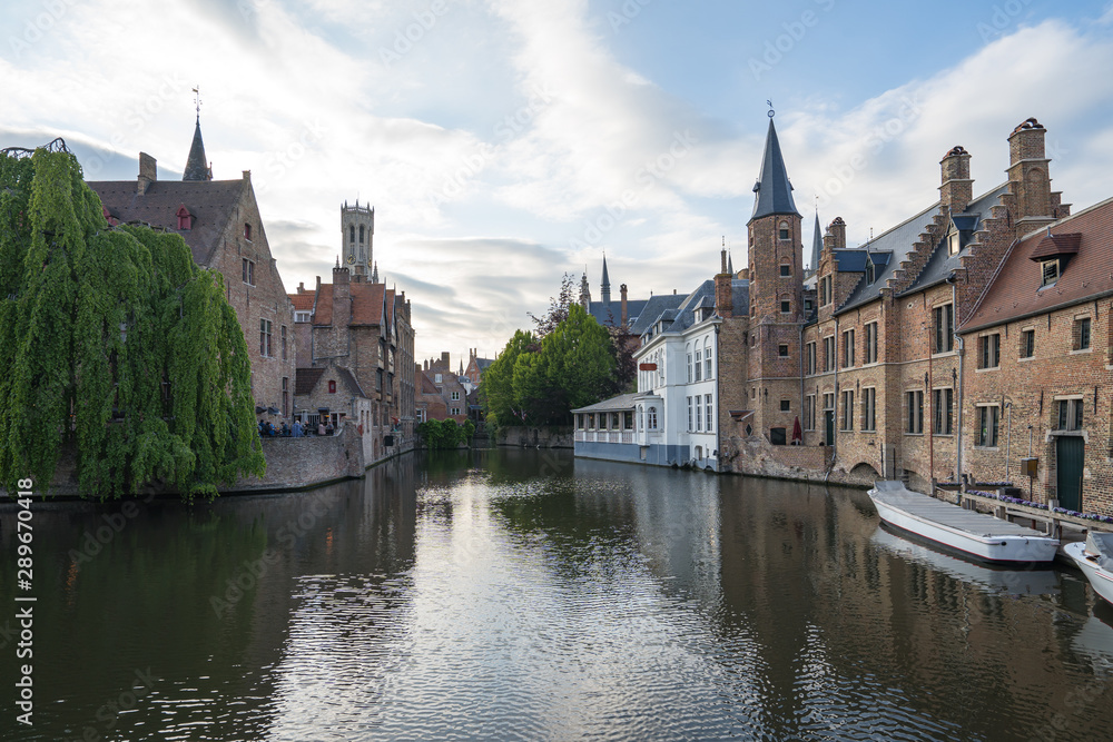 Bruges city skyline in Bruges, Belgium.