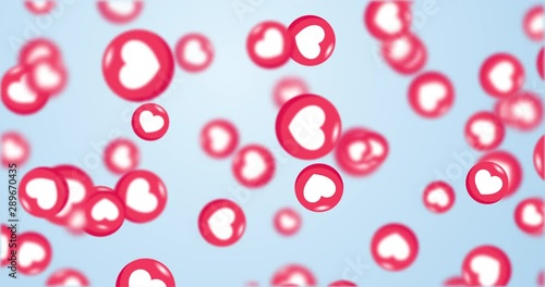 Popular social media icons is on a blue background. 4k loop animation.