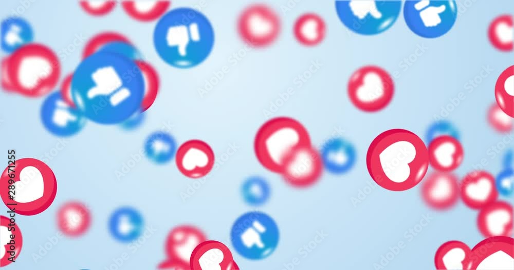 Popular social media icons is on a blue background. 4k loop animation. Popular social media icons is on a blue background. 4k loop animation.