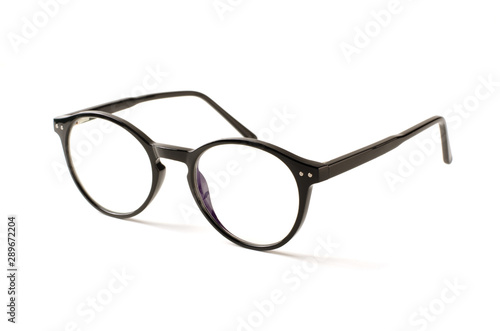 Black eye glasses isolated
