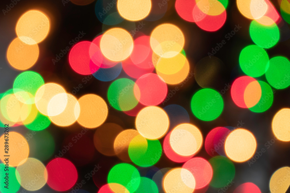 Fototapeta premium ｃｈｒｉｓｔｍａｓ、クリスマスライト、光のボケ