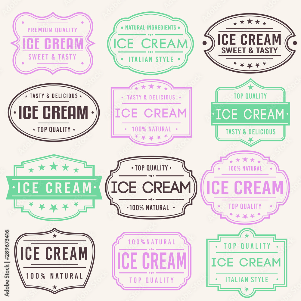 Ice Cream Premium Quality Stamp. Frames. Grunge Design. Icon Art Vector. Old Style Frames. Ice Cream Premium Quality Stamp. Frames. Grunge Design. Icon Art Vector. Old Style Frames.
