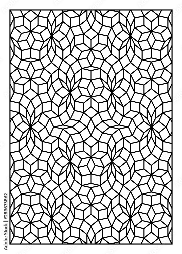 Obraz premium Laser cut geometric pattern decorative panel. Vector ornament design.