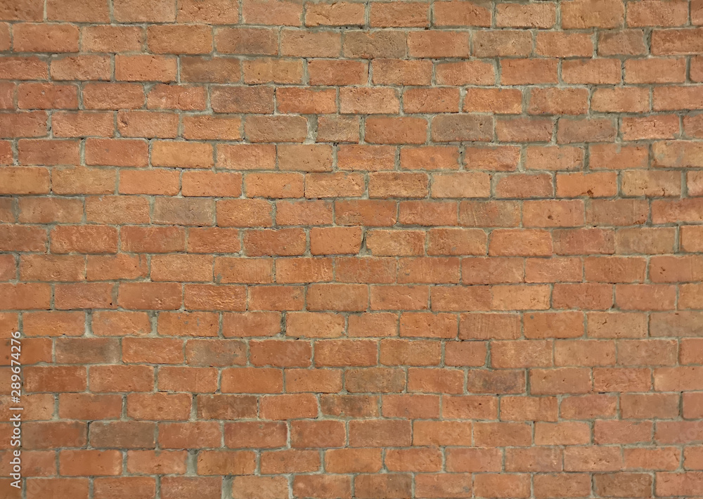 Obraz premium Horizontal brick walls show Pattern stack block rough surface texture material background Weld the joints with cement grout