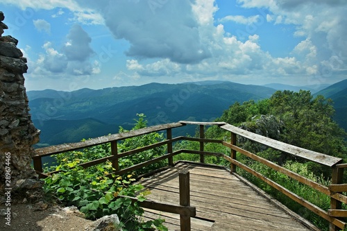 Slovakia-outlook on the observation deck in ruins Muran castle in the Low Tatras