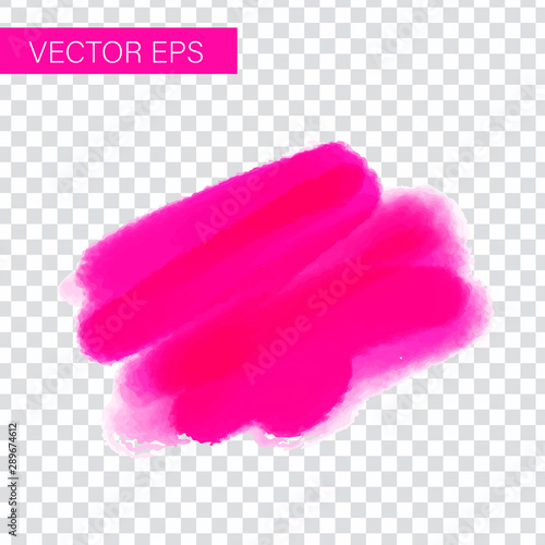 Pink watercolor cector stain with wash. Watercolor texture for Valentine day, wedding
