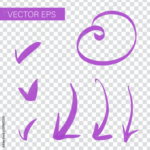 Purple colored highlighter with hand drawn