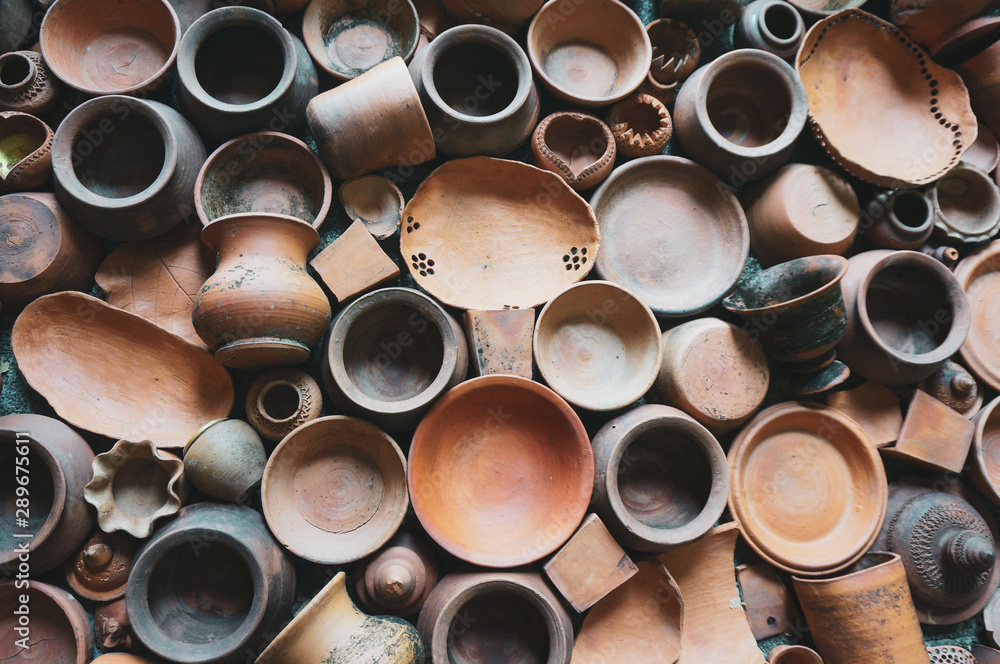 Pots clay background from Koh Kret, Thailand Pots clay background from Koh Kret, Thailand