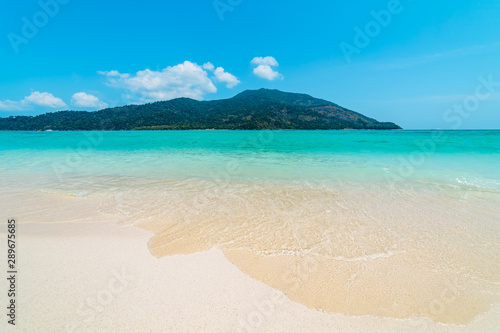 Pristine sandy beach and blue ocean, Koh Lipe