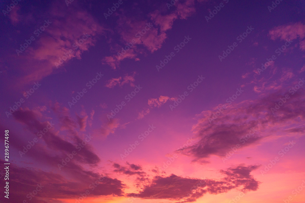 Fototapeta premium Beautiful clouds sky. Sunset sky. Gradient Sky pink and purple.jpg