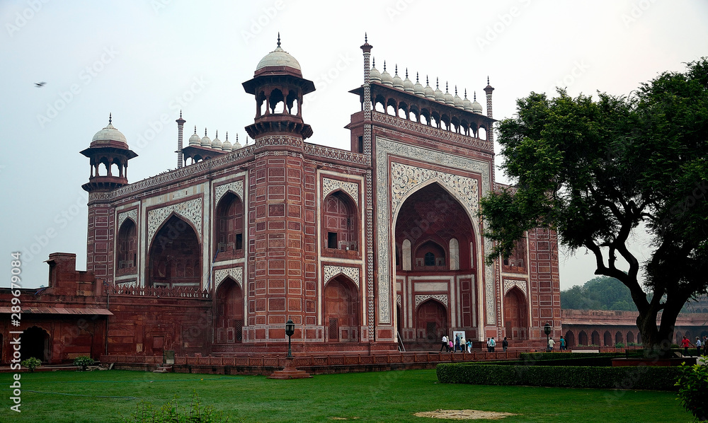 The entrance gate going to Taj Mahal in Agra.