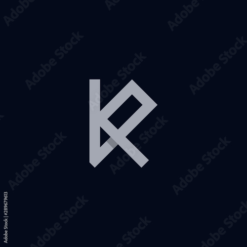 Letter KP Outline Creative Icon Logo Design Template Element Vector Illustration