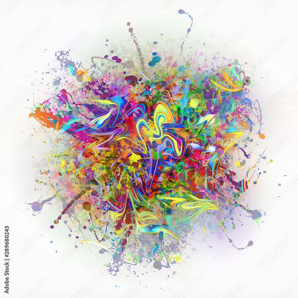 Naklejka abstract illustration with colorful paint splashes