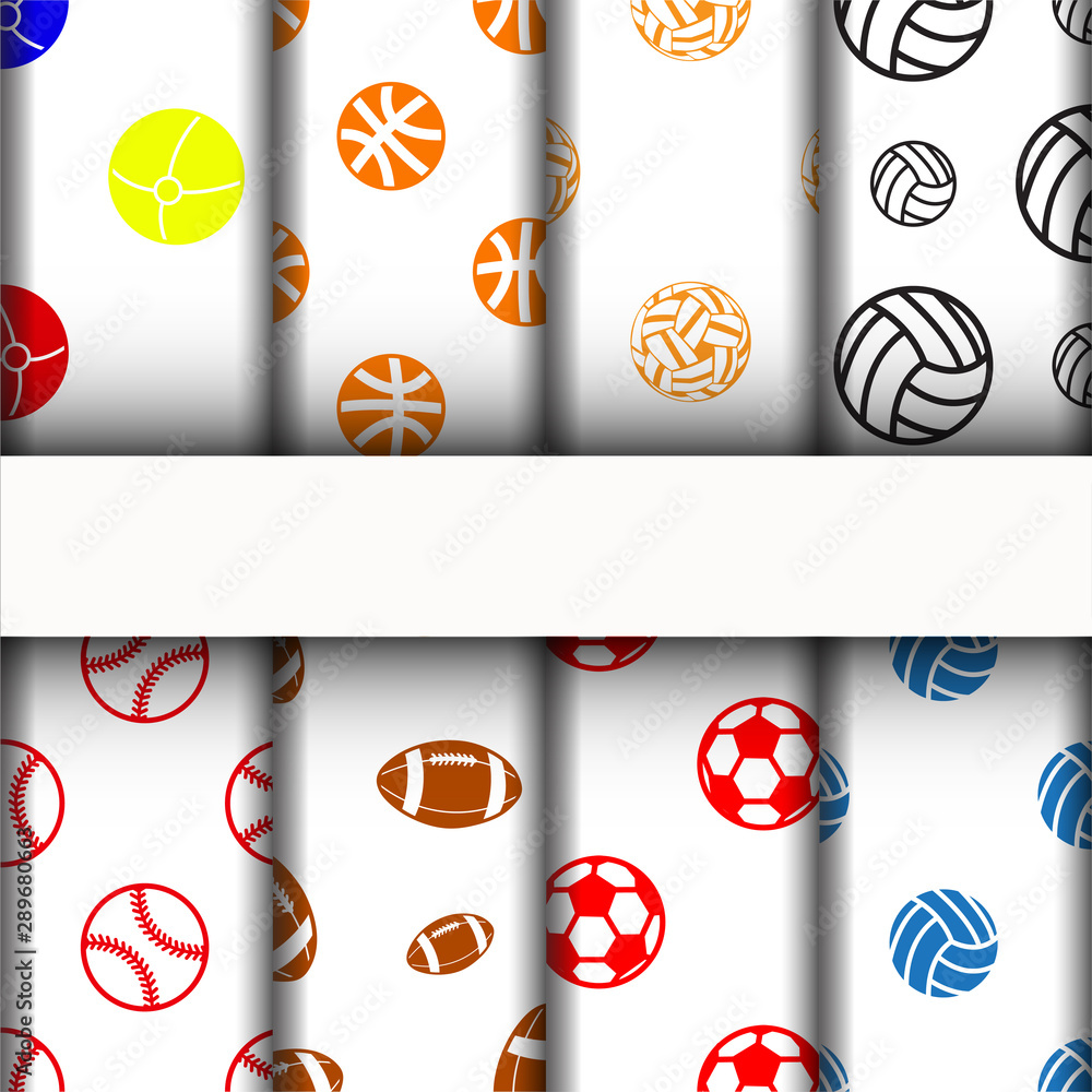 patterns and texture, sport icons set.