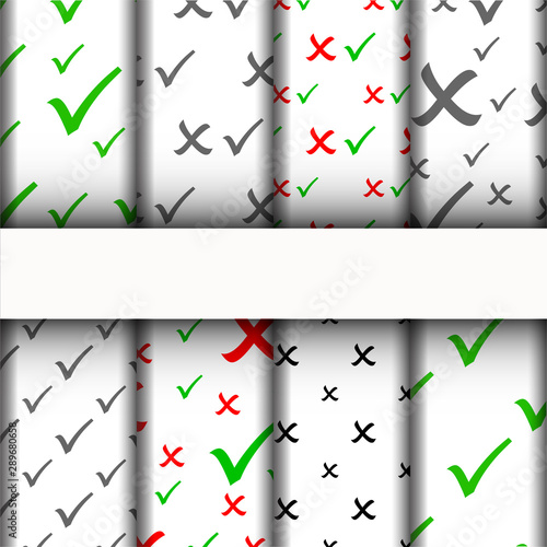 Obraz na płótnie patterns and texture, Check marks icons set. w salonie