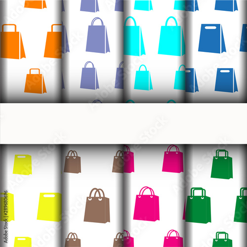 Obraz na płótnie patterns and texture, bag icons set. w salonie