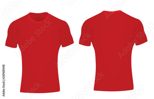 Red tight t shirt. vector illustration