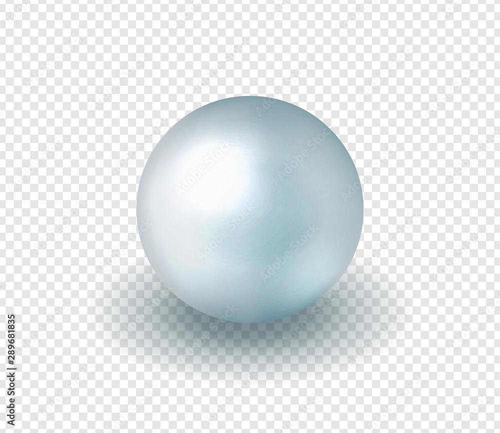 Natural, shiny, sea  pearl. Vector illustration