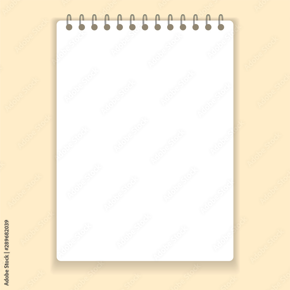 Realistic notebook or notepad with binder. Memo note pad or diary paper page templates. Vector illustration Realistic notebook or notepad with binder. Memo note pad or diary paper page templates. Vector illustration
