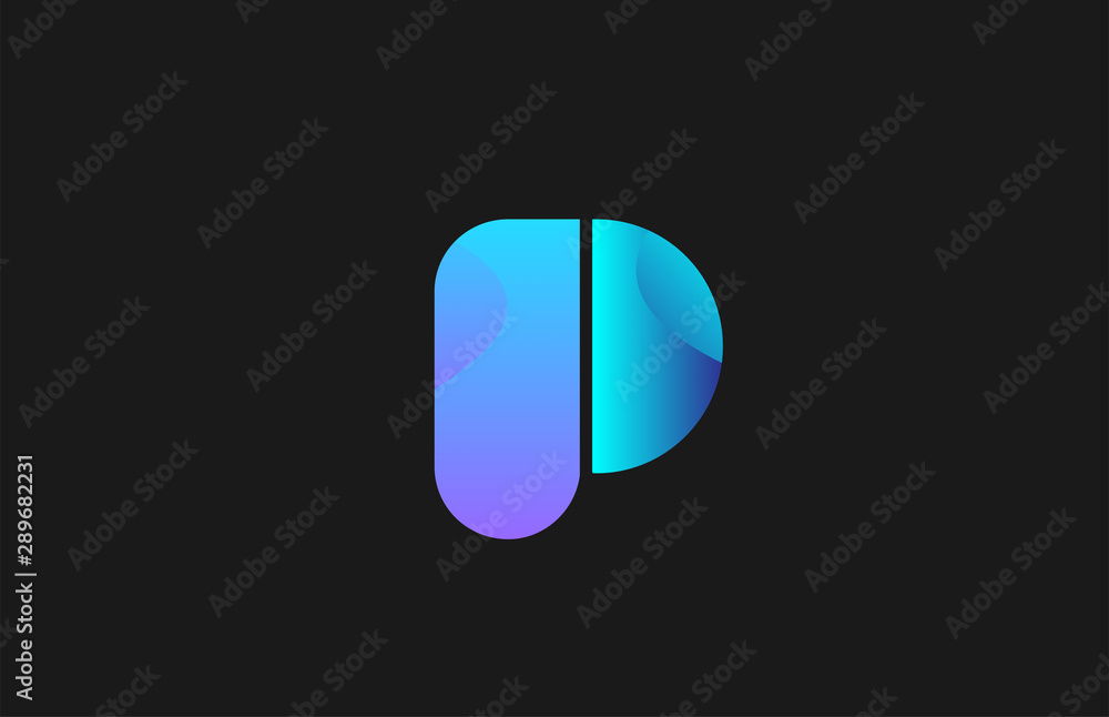 pink blue alphabet letter P for company logo design pink blue alphabet letter P for company logo design