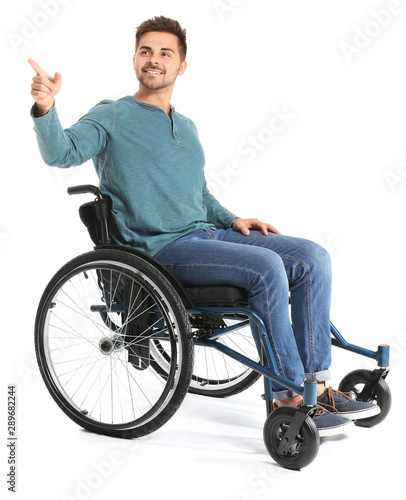 Handsome man in wheelchair ...
