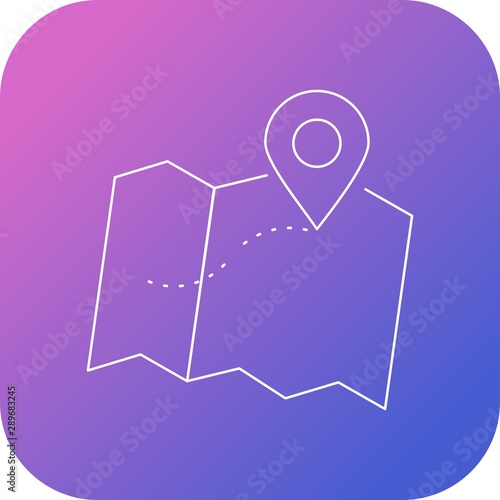 Mark places on map line icon
