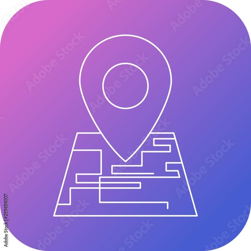 Find places on map line icon