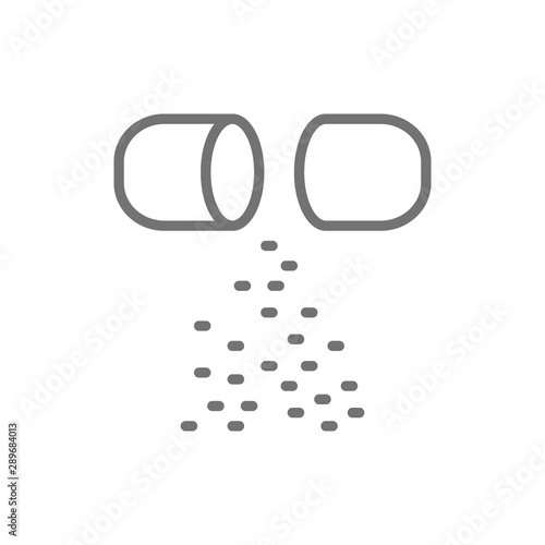 Vitamins, probiotic, bifidobacteria line icon. Isolated on white background
