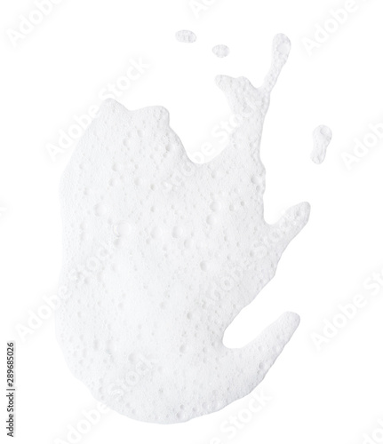 Soap foam on white background
