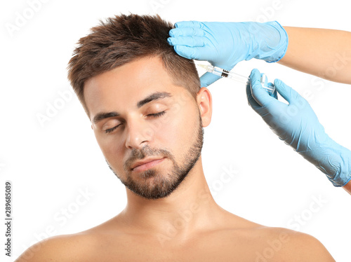 Man with hair loss problem ...
