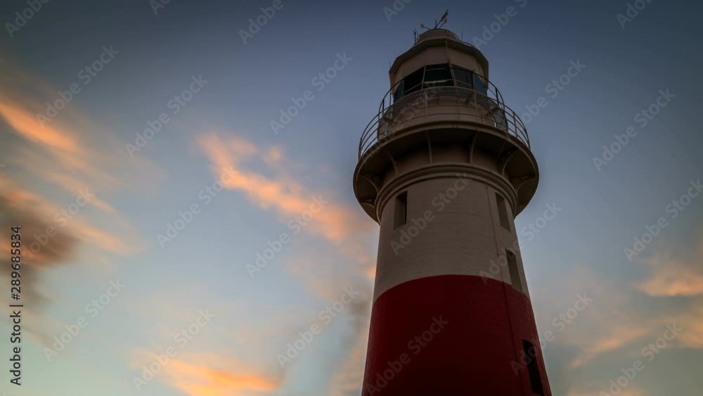 Low Head point lighthouse Tasmania sunset pink sky time lapse Low Head point lighthouse Tasmania sunset pink sky time lapse