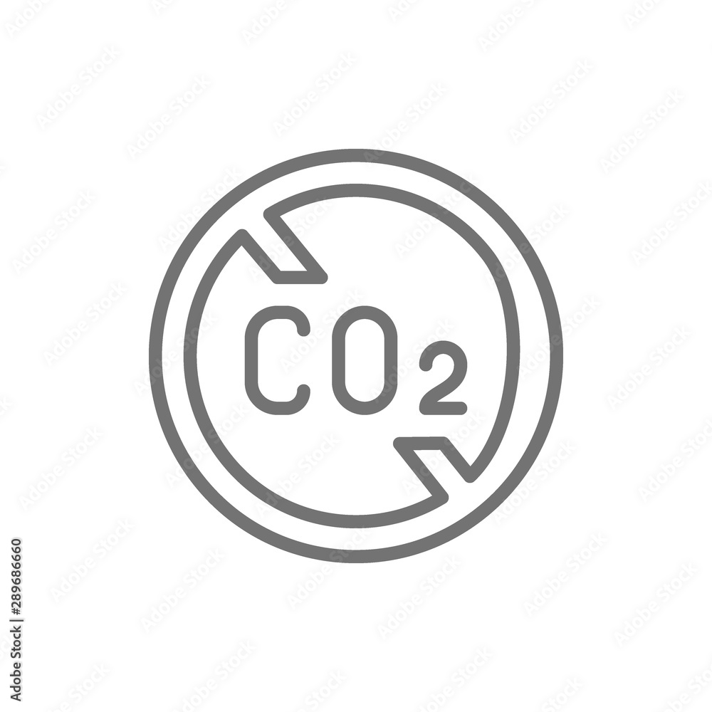 No carbon emissions, co2 emissions sign line icon. No carbon emissions, co2 emissions sign line icon.