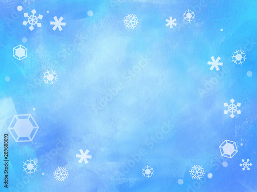雪の背景_ブルー