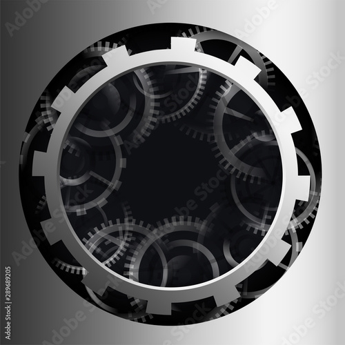 3d metallic gear background design