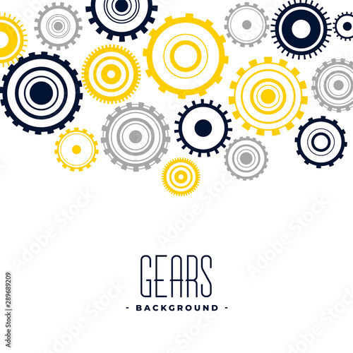 abstract black and yellow gears background design photo