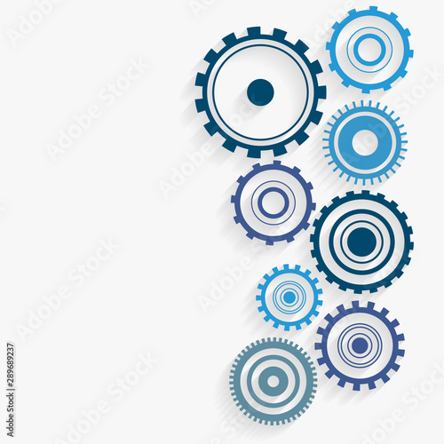 blue gears industrial background design