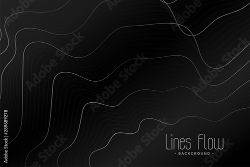 black background with shiny contour lines design