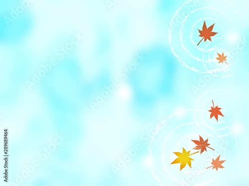 背景_紅葉と水面1
